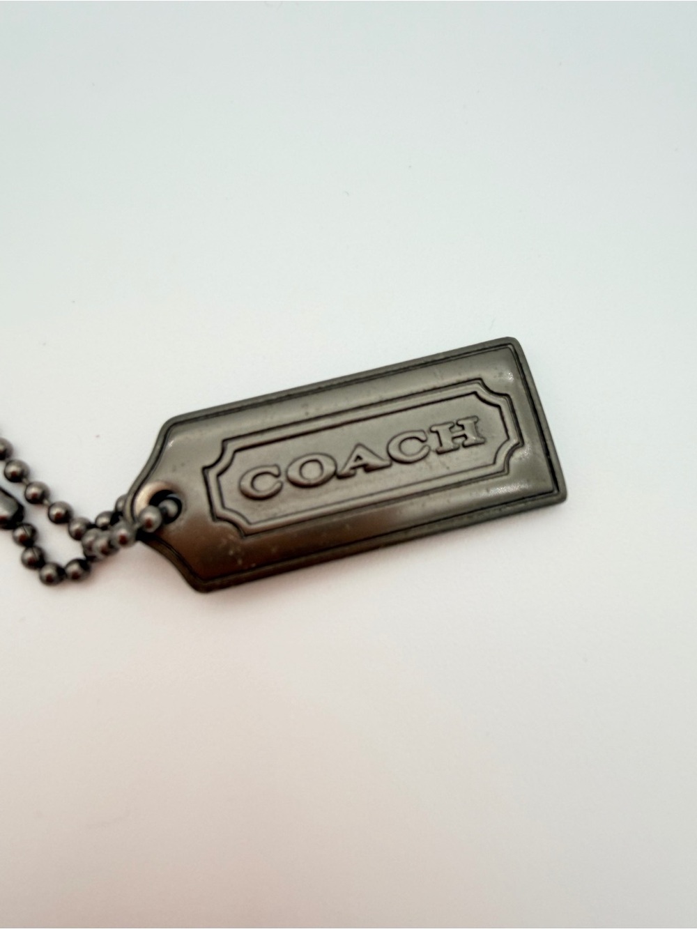 Coach Metal Hangtag Gunmetal Black Small 1.5” Length